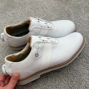 FootJoy DryJoys Premiere Series Golf Shoes Womens 7 White Leather BOA Spiked